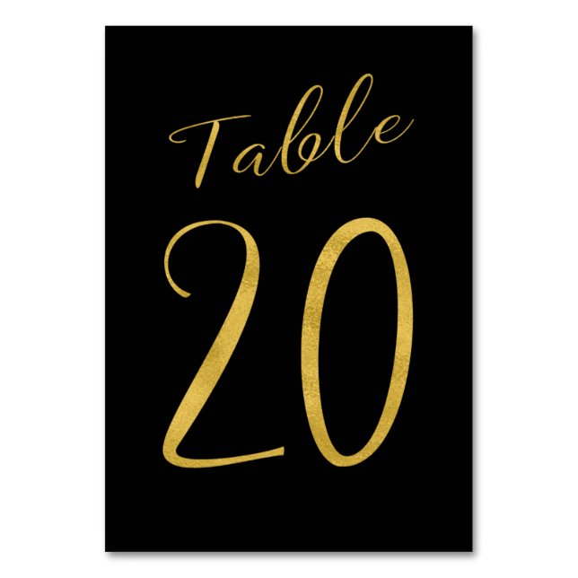 Numéro De Table Mariage table numéro or parties scintillant noir é (Par défaut)
