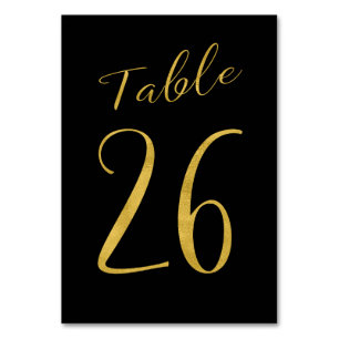 Numéro De Table Mariage table numéro or parties scintillant noir é