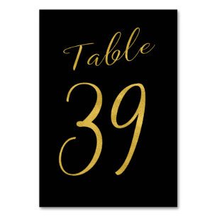 Numéro De Table Mariage table numéro or parties scintillant noir é