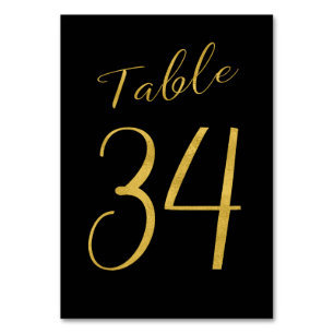 Numéro De Table Mariage table numéro or parties scintillant noir é