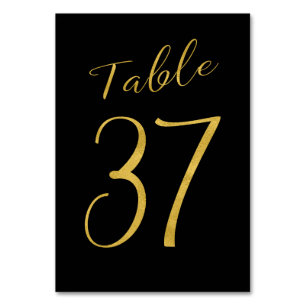 Numéro De Table Mariage table numéro or parties scintillant noir é
