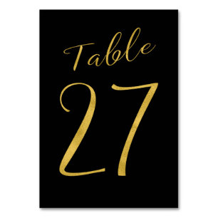 Numéro De Table Mariage table numéro or parties scintillant noir é