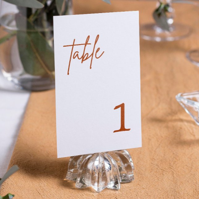 Numéro de table Mariage Terracotta Rouille Orange  (Créateur téléchargé)