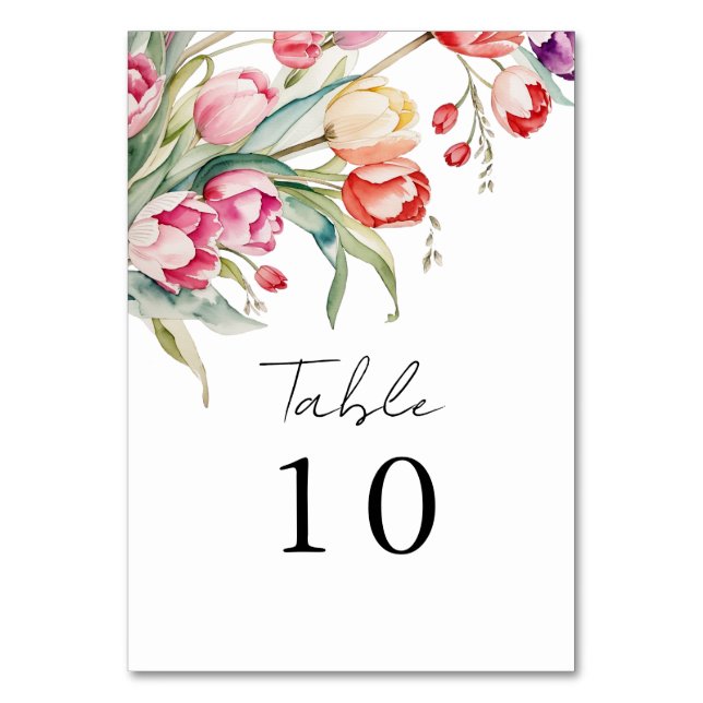 Numéro De Table Mariage tulipes en cascade (Par défaut)