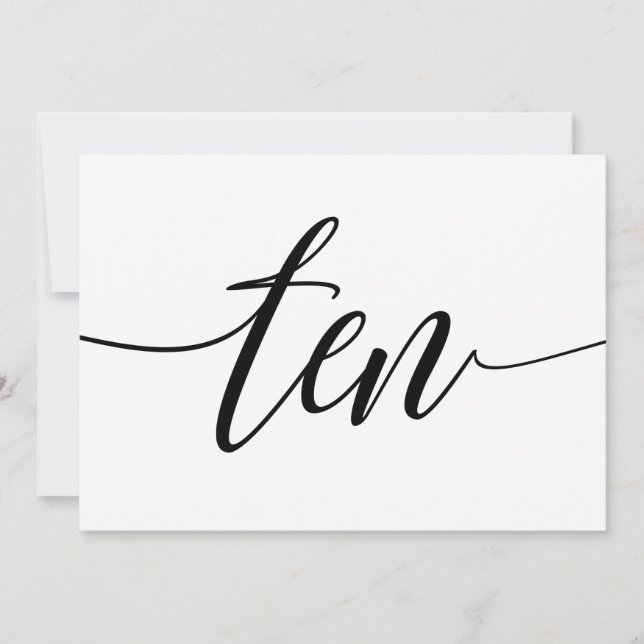 Numéro de table mariage - Typographie de luxe - No (Devant)