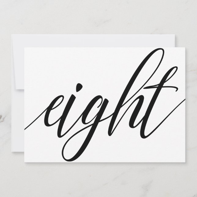 Numéro de table mariage - Typographie de luxe - No (Devant)