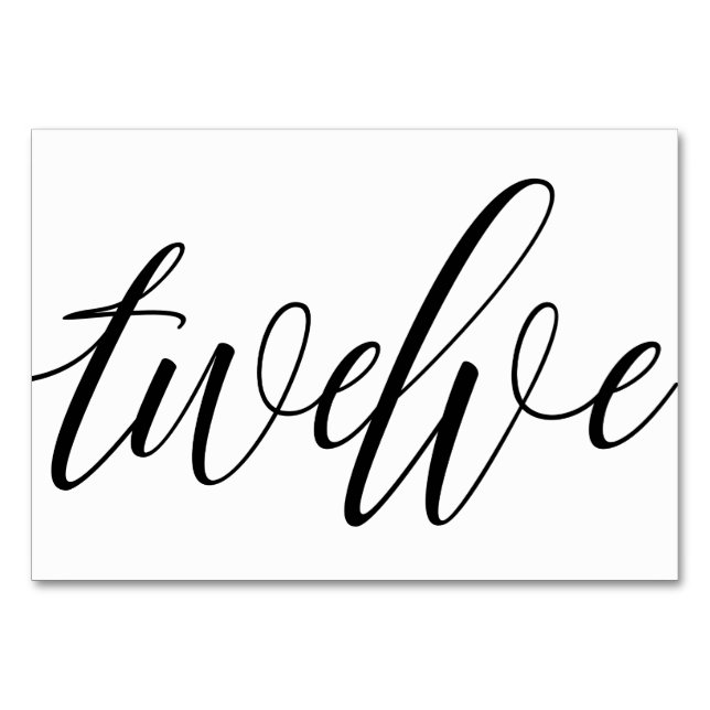 Numéro de table mariage - Typographie de luxe - No (Devant)