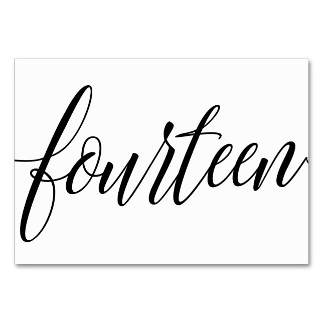 Numéro de table mariage - Typographie de luxe - No (Devant)