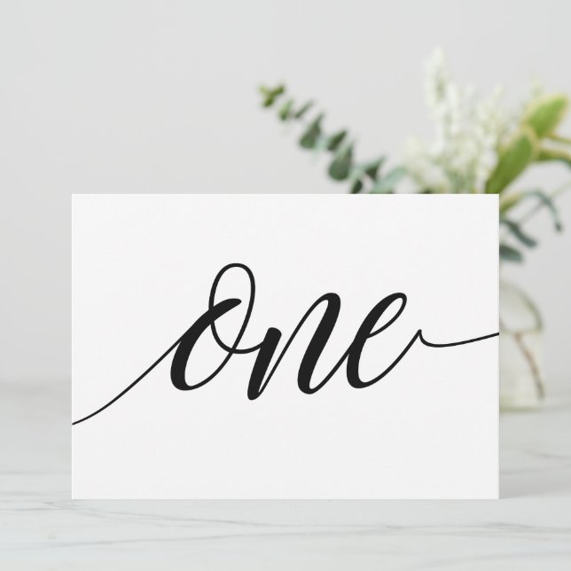 Numéro de table mariage - Typographie de luxe - No (Debout devant)