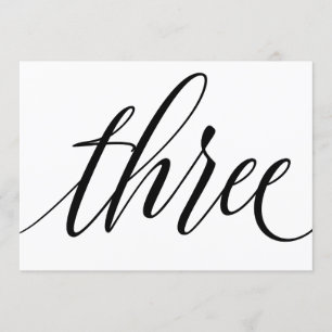 Numéro de table mariage - Typographie de luxe - No