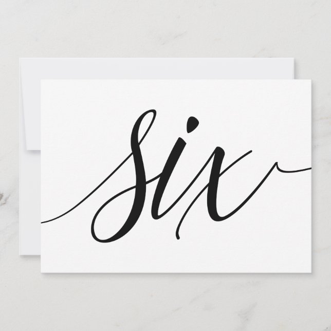 Numéro de table mariage - Typographie de luxe - No (Devant)