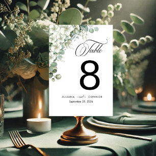 Numéro De Table Mariage vert émeraude moderne