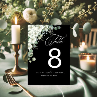 Numéro De Table Mariage vert émeraude moderne