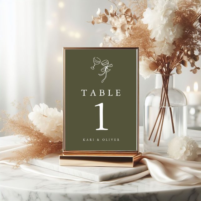 Numéro De Table Mariage vert HEIDI (Créateur téléchargé)