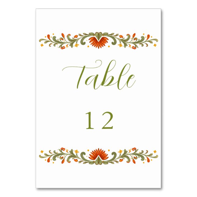 Numéro De Table Mariage vert Talavera Fiesta mexicaine (Par défaut)