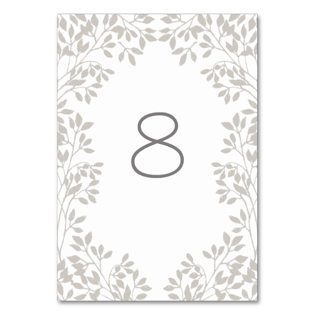 Numéro De Table Mariage vintage à cadre feuilleté (Par défaut)