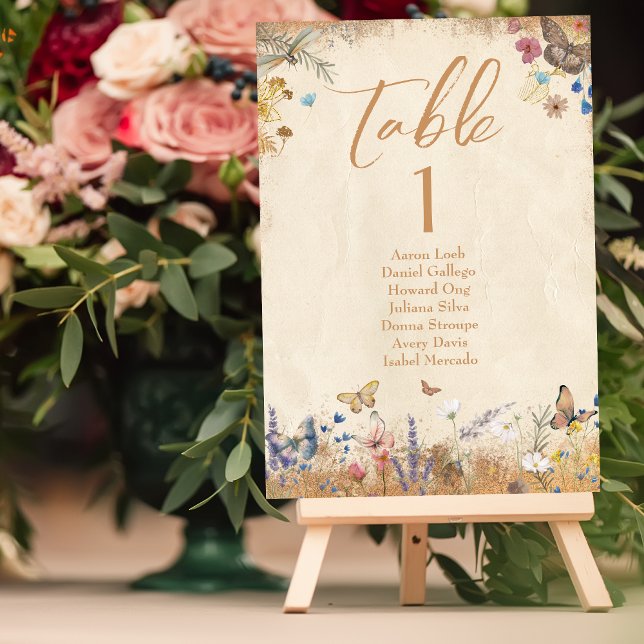 Numéro De Table Mariage vintage Boho Butterfly Garden (Créateur téléchargé)