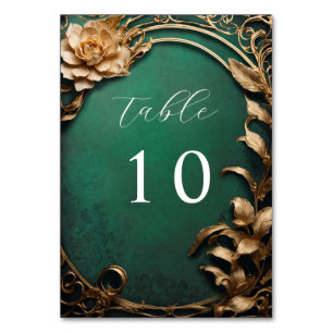 Numéro De Table mariage vintage de fleurs dorées