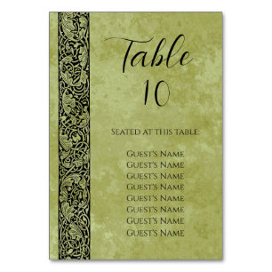 Numéro De Table Mariage Vintage, Fleurs Victoriennes à Motif de Ri