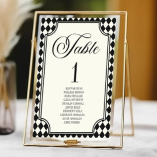 Numéro De Table Mariage Vintage Luxueux Noir Ivoire Vieille Fortun