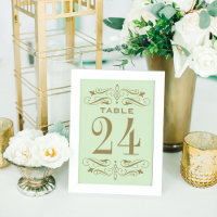 Mariage Vintage Vert Or Antique Flourish
