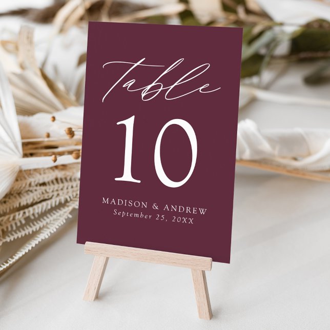 Numéro De Table Mariage violet élégant moderne (Créateur téléchargé)