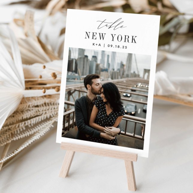 Numéro De Table Mariage Voyage Destination Photo & Nom (3.5x5" travel photo table numbers)