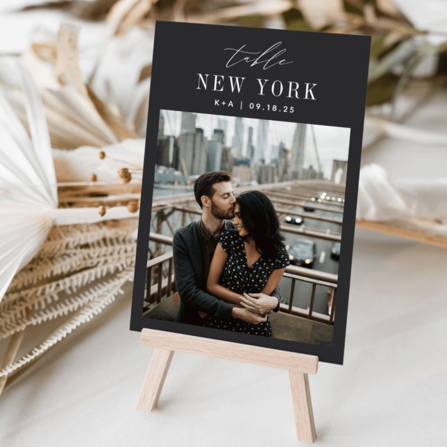 Numéro De Table Mariage Voyage Destination Photo & Nom (3.5x5" travel photo table numbers)