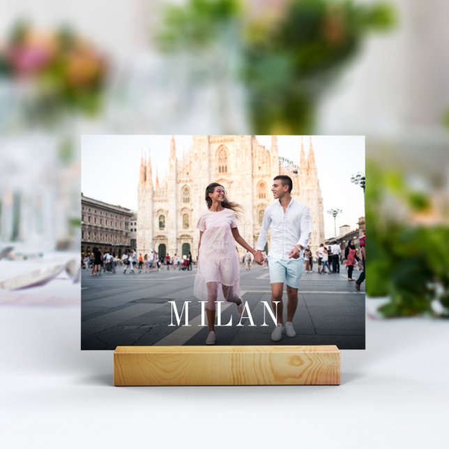 Numéro De Table Mariage Voyage Destination Photo & Nom (3.5x5" travel photo table numbers)