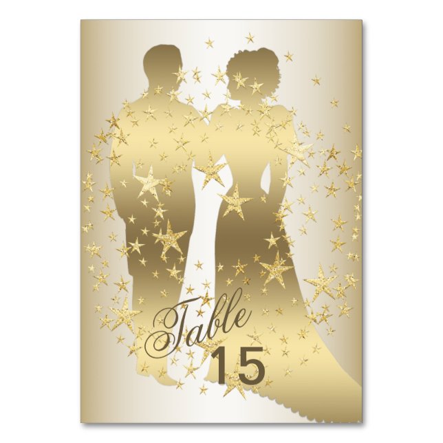 Numéro De Table Mariés Golden Stars Fête de mariage (Par défaut)