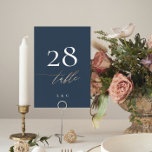 Numéro De Table Marine Bleu Blanc Élégant Mariage classique or<br><div class="desc">Cette carte fait partie d'une grande collection - cliquez ci-dessous ou demandez-moi des infos *le détail est faux or pas vrai feuille</div>