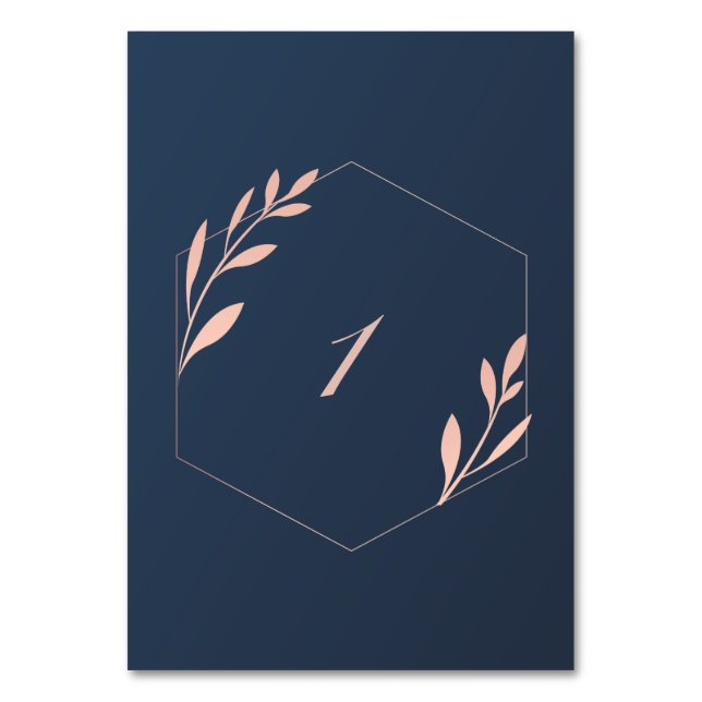 Numéro De Table Marine bleu et rose pâle Numéro de tableau (Par défaut)
