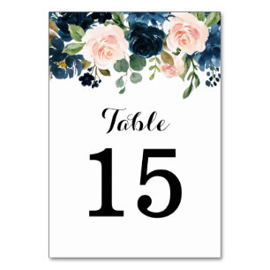 Numéro De Table Marine Bleu rose rose rose pâle