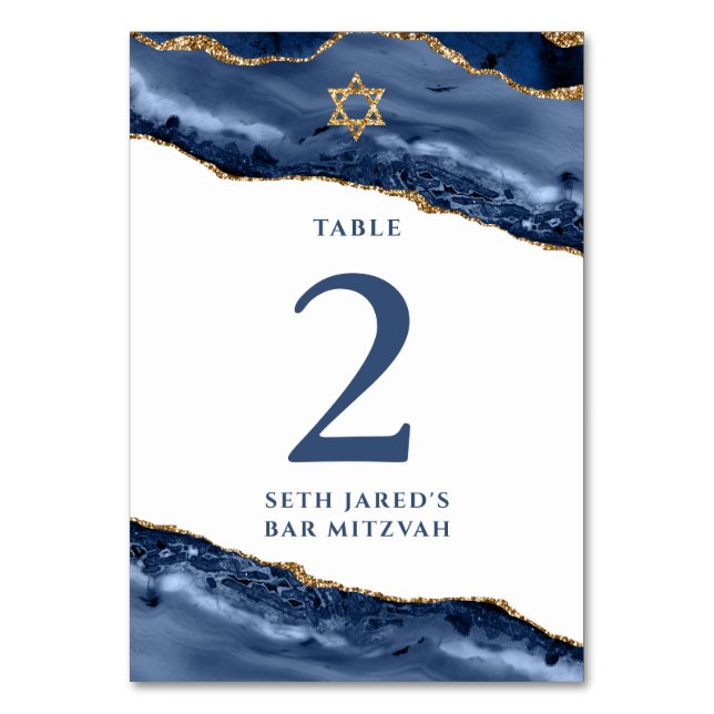 Numéro De Table Marine Blue and Gold Agate Geode Rock (Par défaut)