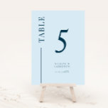 Numéro De Table Marine Blue Clean Line Mariage Numéro de tableau<br><div class="desc">Numéro de table mariage simple et moderne avec une ligne sur le côté. La couleur est bleu marine.</div>