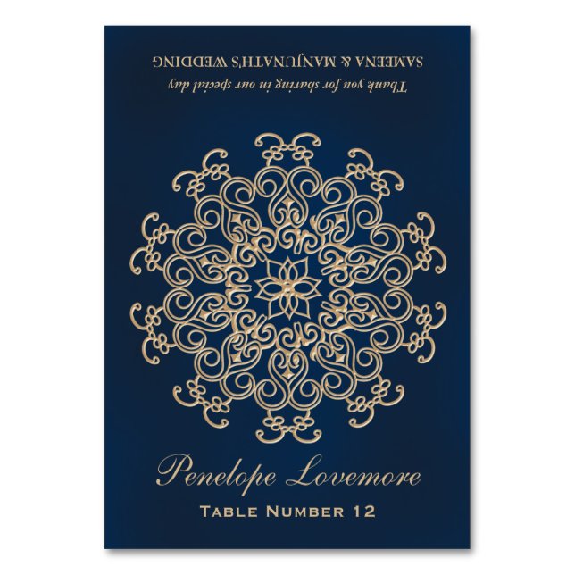 Numéro De Table Marine Gold Indian Style do-it-yourself Tente Plac (Par défaut)