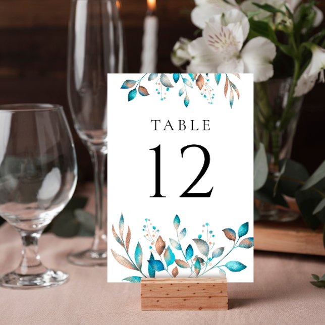 Numéro De Table Marine Moderne Verdure Mariage rustique (Créateur téléchargé)