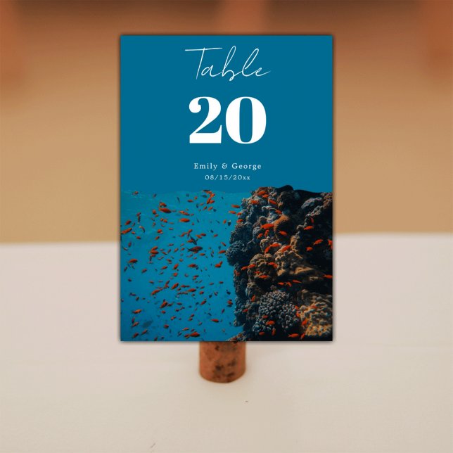 Numéro De Table Marine sous-marine Sea Fish Reefs Ocean Beach Mari (Créateur téléchargé)