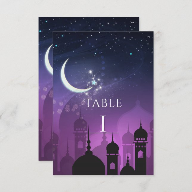 Numéro de table marocain de nuit arabe du Moyen-Or (Devant / Derrière)