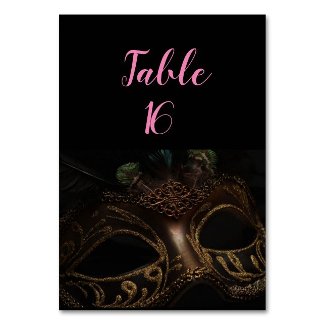 Numéro De Table Masquerade Black & Gold Elegant (Par défaut)