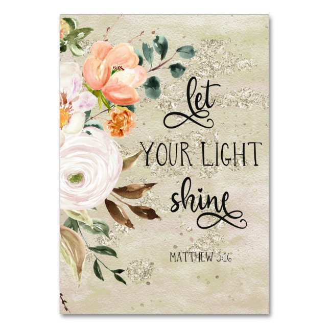 Numéro De Table Matthieu Bible Verse Card (Dos)