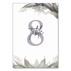 Numéro De Table Mauve & Green Floral MARIAGE