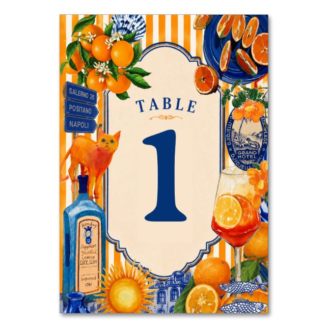 Numéro De Table Mediterranean Citrus Table Number Italian Amalfi  (Par défaut)