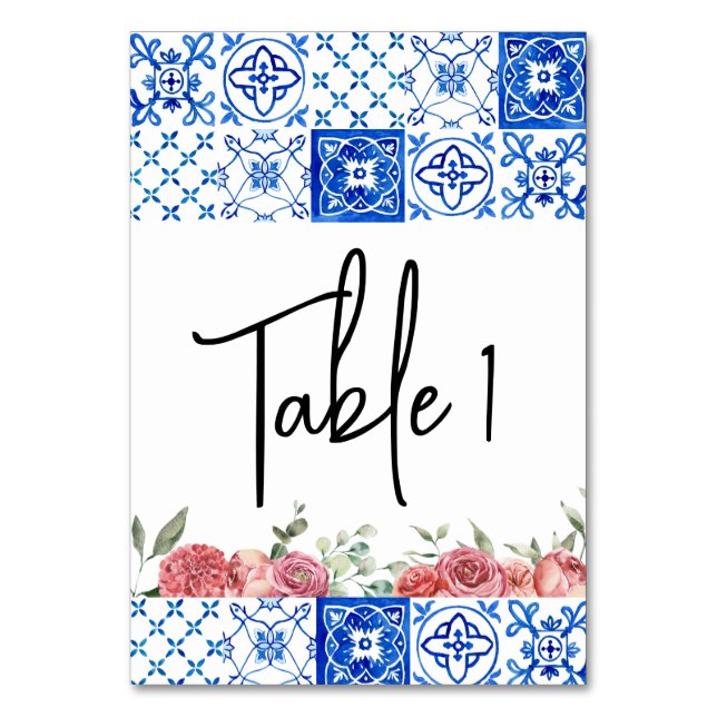Numéro De Table Méditerranée Italie Floral Fête des mariées rose (Par défaut)