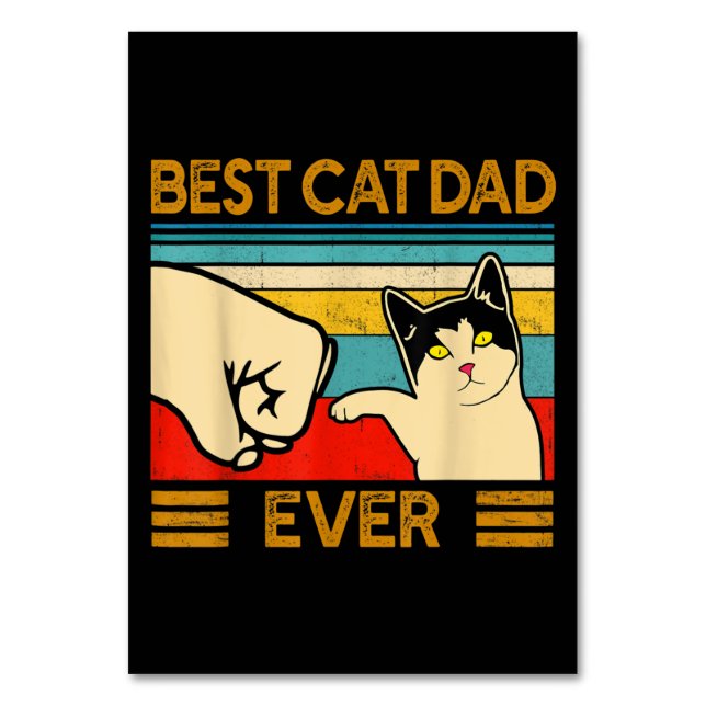 Numéro De Table Meilleur Chat Papa Jamais Drôle Chat Papa (Par défaut)