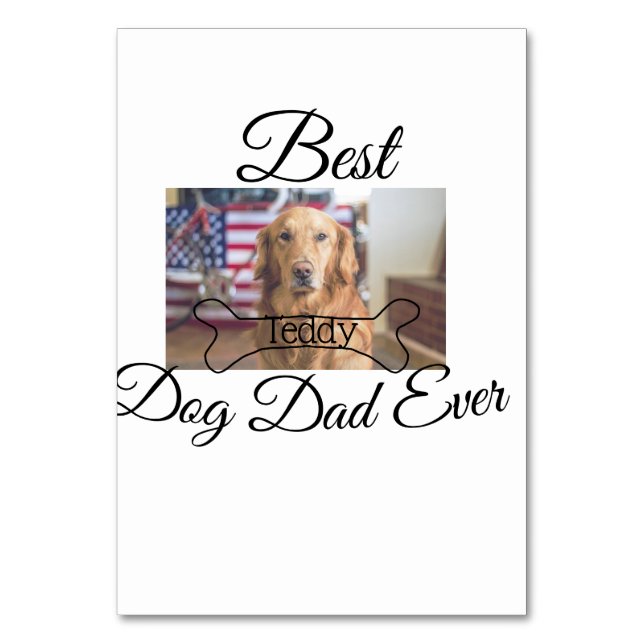 Numéro De Table Meilleur chien papa jamais ajouter nom de l'animal (Par défaut)
