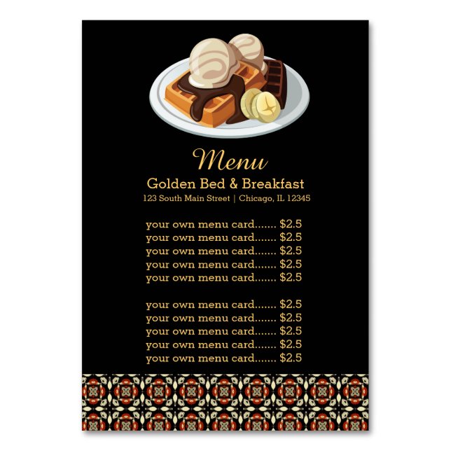 Numéro De Table Menu Petit déjeuner (Par défaut)