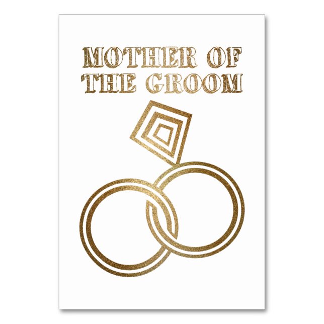 Numéro De Table Mère Du Groom Romantique Mariage Anneaux Or (Par défaut)