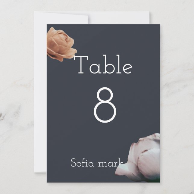 Numéro de table minimal bleu foncé (Devant)