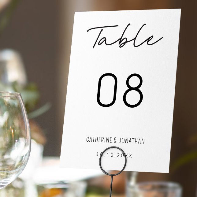 Numéro De Table Minimalisme moderne : Mariage élégant (Créateur téléchargé)